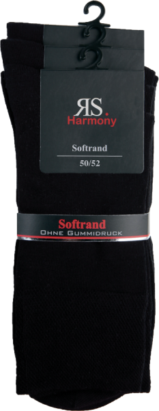 6 Paar RS. Harmony 31041 Übergrößensocken XXL SCHWARZ 50/52