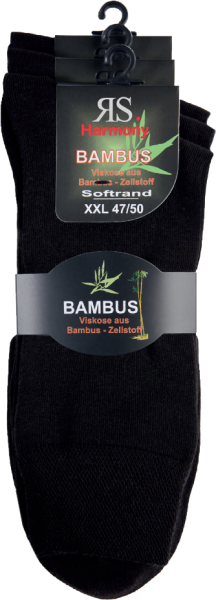 6 Paar RS. Harmony 31049 XL Strümpfe BAMBUS schwarz 47/50