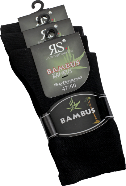 3 Paar RS. Harmony 31049 Strümpfe BAMBUS schwarz 47-50, 50-52, 52-54