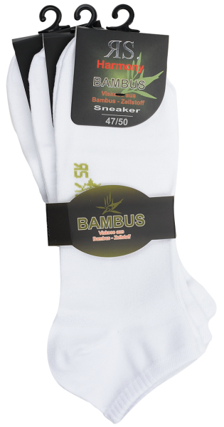 3 Paar RS. Harmony 31073 Sneaker BAMBUS weiß 47-50, 50-52, 52-54