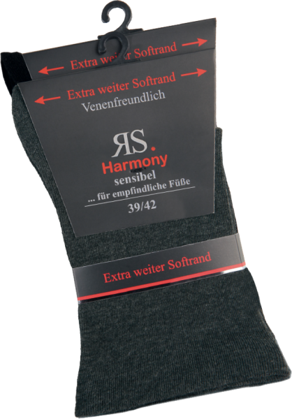 10 Paar RS. Harmony 31120 Gesundheitssocken SCHWARZ ANTHRAZIT 39-42, 43-46