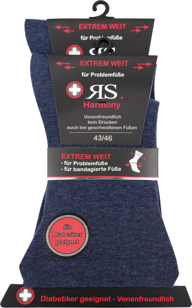 10 Paar RS. Harmony 31127 Gesundheitssocken EXTRA WEIT JEANSTÖNE 39-42, 43-46