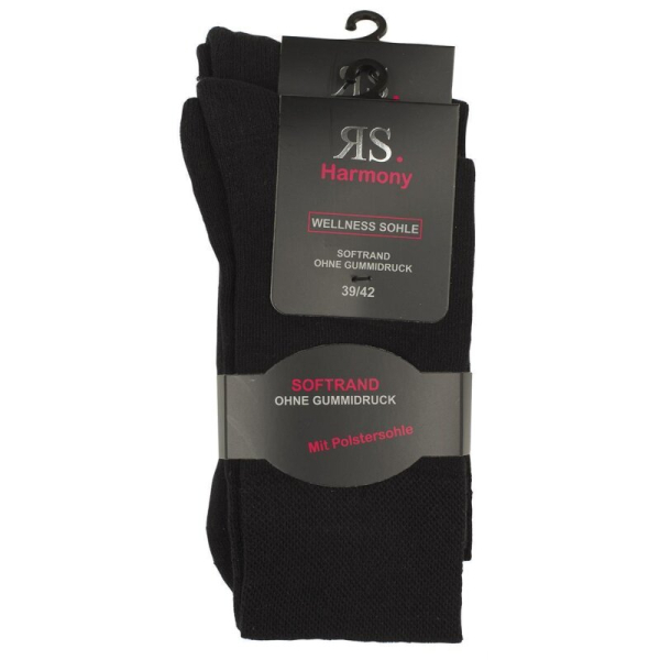 2 Paar RS. Harmony 32033 Herrenstrumpf Wellness schwarz 39-42, 43-46