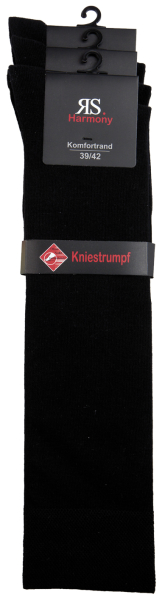 3 Paar RS. Harmony 33010 Kniestrümpfe SCHWARZ 39-42, 43-46
