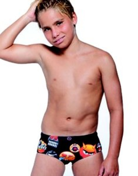 XTG Badehose für Jungen 128-134 (8) SMILEY 400112 schwarz