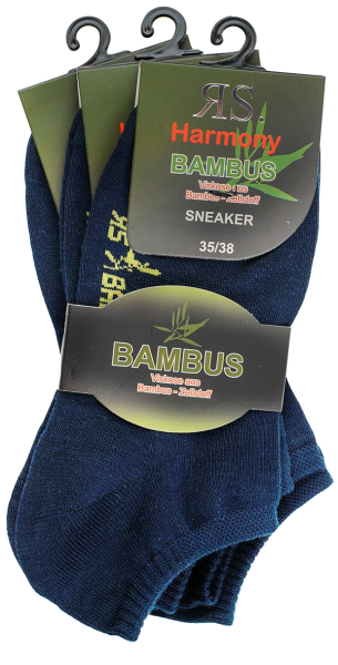 9 Paar RS. Harmony 43027 BAMBUS Sneaker marine 3 Größen