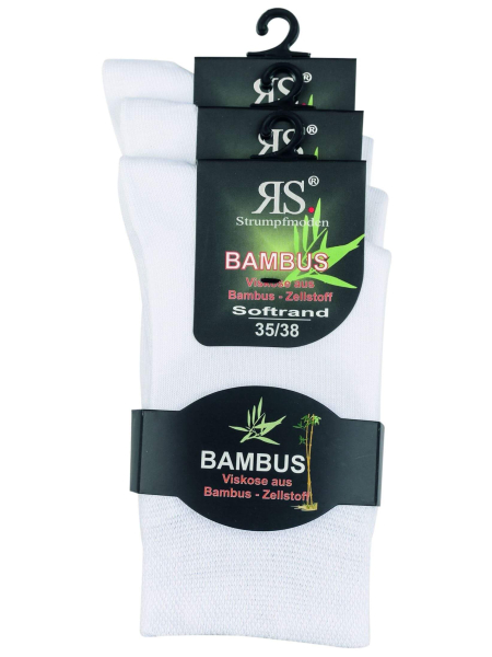 9 Paar RS. Harmony 43034 BAMBUS Strümpfe weiß 3 Größen