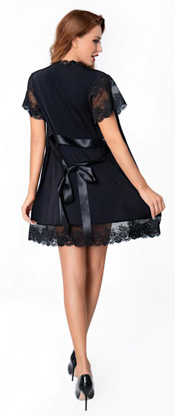 LINA LIND 4903-6-4 Peignoir / Kimono TRISS schwarz S - 3XL