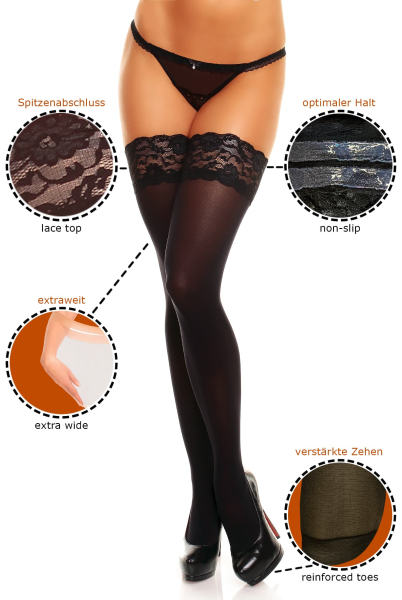 GLAMORY Micro 60 Halterlose Strümpfe schwarz Gr. 40 - 62 G-50118