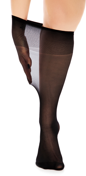 GLAMORY Fit 20 Extraweite Kniestrümpfe Onesize schwarz, make up G-50142