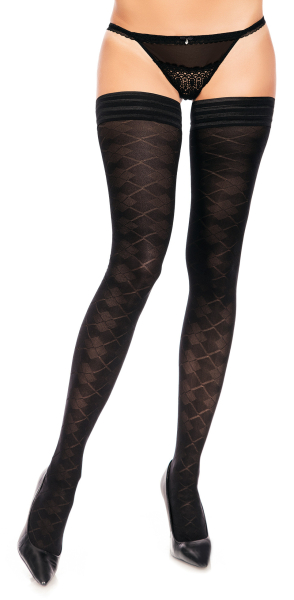 GLAMORY Dune 50 Halterlose Strümpfe Schottisch Gr. 40 - 62 schwarz G-50502