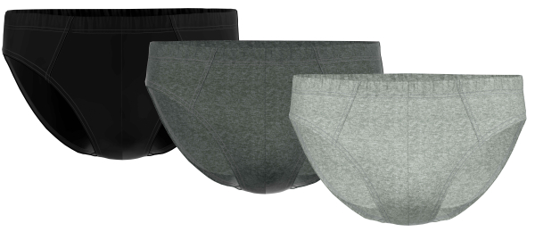 SEIDENSTICKER 51002 Slip 3er Pack M - XXL schwarz, anthrazit, grau melange 483