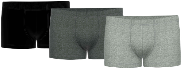 SEIDENSTICKER 51003 Retro Short / Pant 3er Pack M - XXL schwarz, anthrazit, grau melange 483