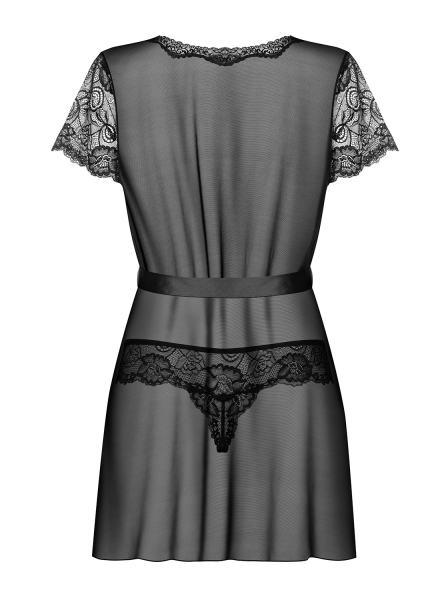 OBSESSIVE Peignoir ALLURIA mit String schwarz S - XL
