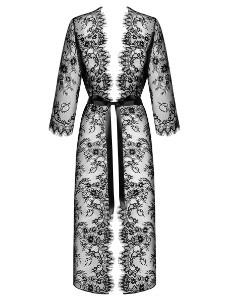 OBSESSIVE Peignoir / Robe LASHY mit String schwarz S - XL