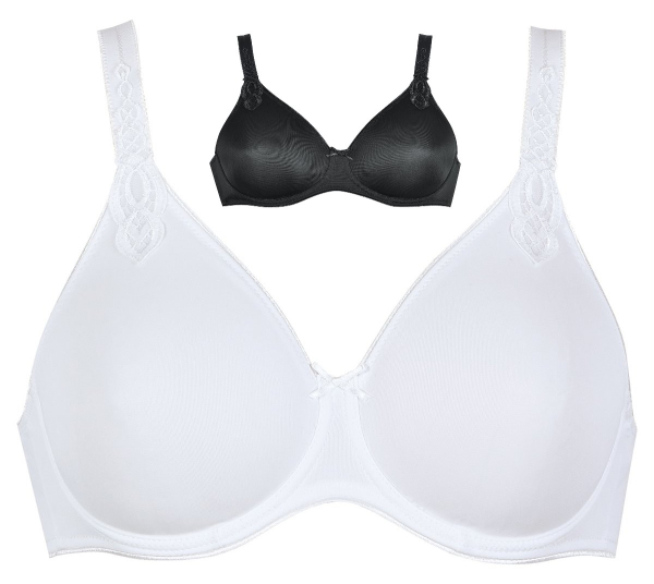 NATURANA 7208 Minimizer Bügel BH mit Schale 75 - 95, B - F weiß schwarz