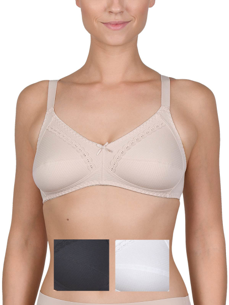 NATURANA 86545 Soft BH Baumwolle 75 - 100, A-F weiß, schwarz, skin