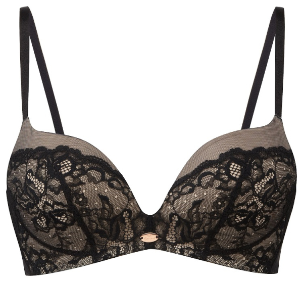 GOSSARD Glamour Lace 8821 schwarz/nude Bügelloser Push Up BH 70-85, A-F