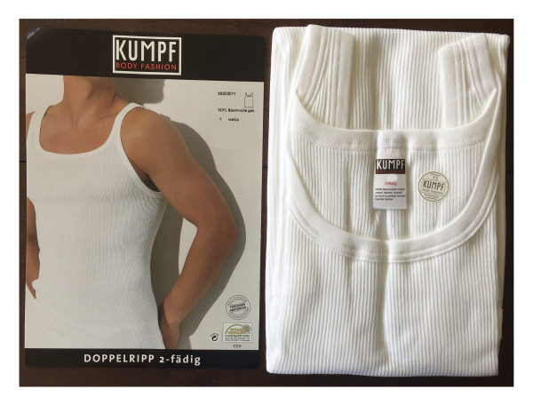 KUMPF 99250011 UNTERHEMD ärmellos Rundhalsausschnitt Doppelripp weiß
