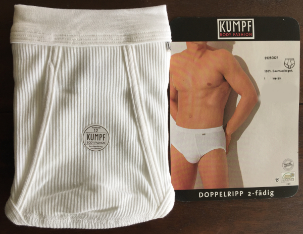 KUMPF 99250021 SLIP mit Eingriff Doppelripp weiß 5/M und 8/XXL