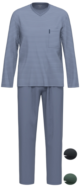 AMMANN 9249 Pyjama / Schlafanzug lang Gr. 48-64 in 3 Farben