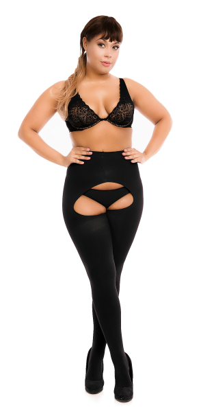 BIGGI BIG Ouvert 60 Strumpfhose open 38-60 / S-6XL schwarz B128