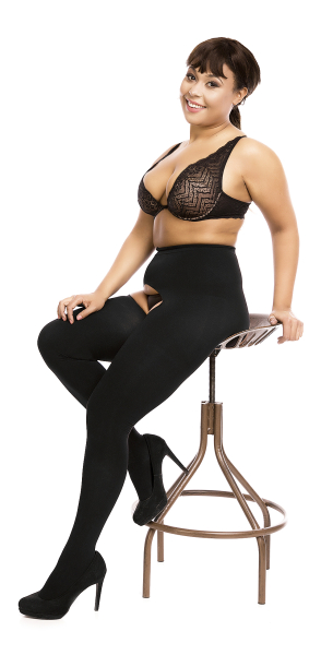 BIGGI BIG Ouvert 60 Strumpfhose open 38-60 / S-6XL schwarz B128