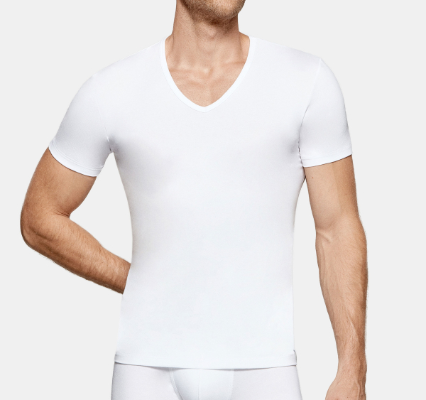 IMPETUS i1351023 Cotton Modal UNTERHEMD halbarm V-Ausschnitt weiß i001