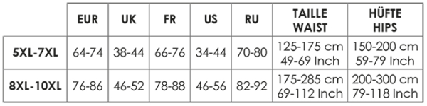 GLAMORY Supersize 20 bis Plus Größe 10XL schwarz G-50222