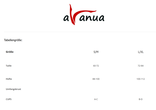 AVANUA 10186 Body MELEK schwarz S/M, L/XL