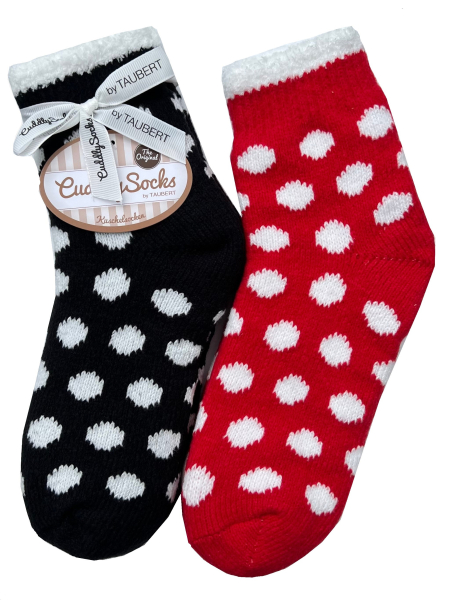TAUBERT 232158-588 KUSCHELSOCKEN dick DAISY 2 Paar rot schwarz