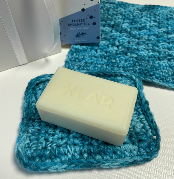 Geschenk Set Spüllappen, Seifenkissen & Klar's Feste Spülseife / Spülmittel