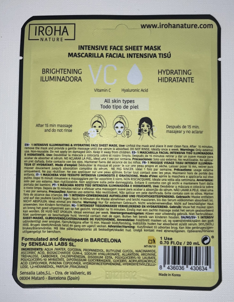 IROHA Gesichtsmaske Illuminating & Hydrating Vitamin C