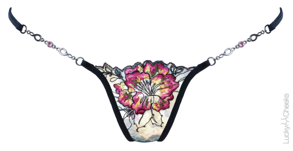 LUCKY CHEEKS Sonderpreis Luxury String IN HEAVEN black - LC248IHB Gr. XS