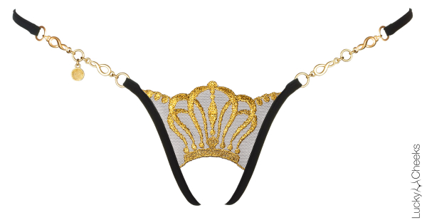 LUCKY CHEEKS Luxury String Po open QUEEN OF LOVE black - LC332QLB+