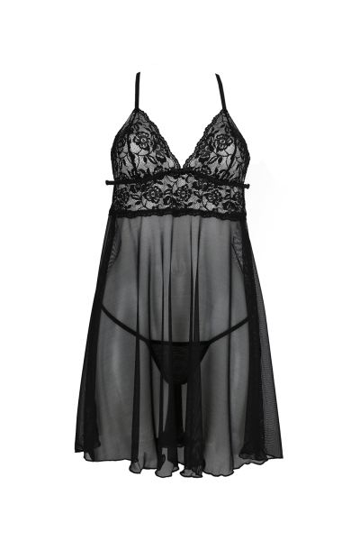 AVANUA 10218 Negligee LESLIE schwarz S/M, L/XL