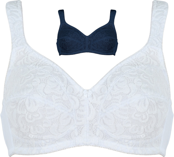 NATURANA 5318 Soft BH Komfortträger 80 - 105, B - D weiß dark blue
