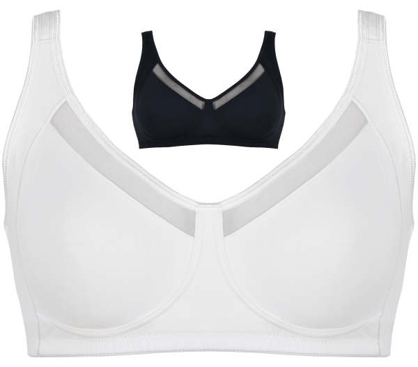 NATURANA 5504 Soft BH mit Mesh 70 - 105, B - F weiß schwarz