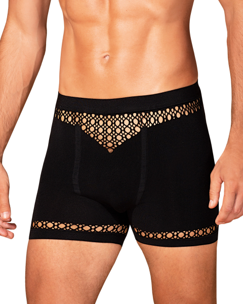 OBSESSIVE 21058 Pant / Short S/M/L elastisch mit Musterung schwarz M102