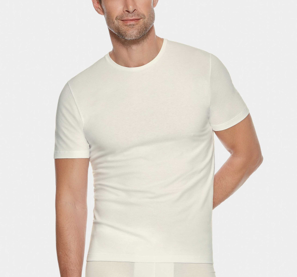 IMPETUS 132120100 UNTERHEMD Rundhals 1/2 Arm Woll-Lyocell weiß wt68j