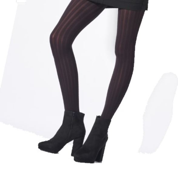PRETTY POLLY Stumpfhose Premium Fashion Ribbed OneSize schwarz  - PN AVQ6