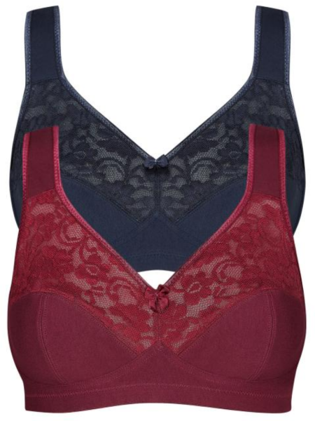 SUSA 2er Pack 95E SONDERPREIS Soft BH 27931 ohne Bügel rubyred twilight (380)