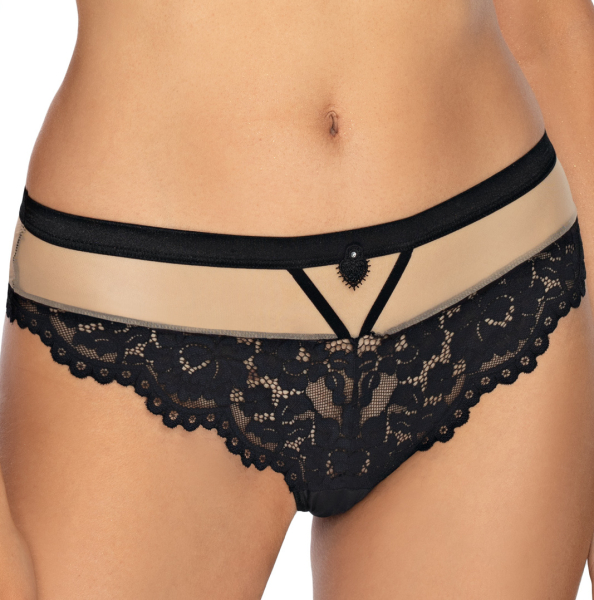 RÓZA 10133 String TORFI schwarz-beige S-XL