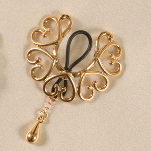 SYLVIE MONTHULE Brustschmuck "Herzen" AS79 gold