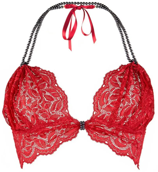 BRACLI Abverkauf Sonderpreis Perlen BH Ebony BEGOS rot Größe M