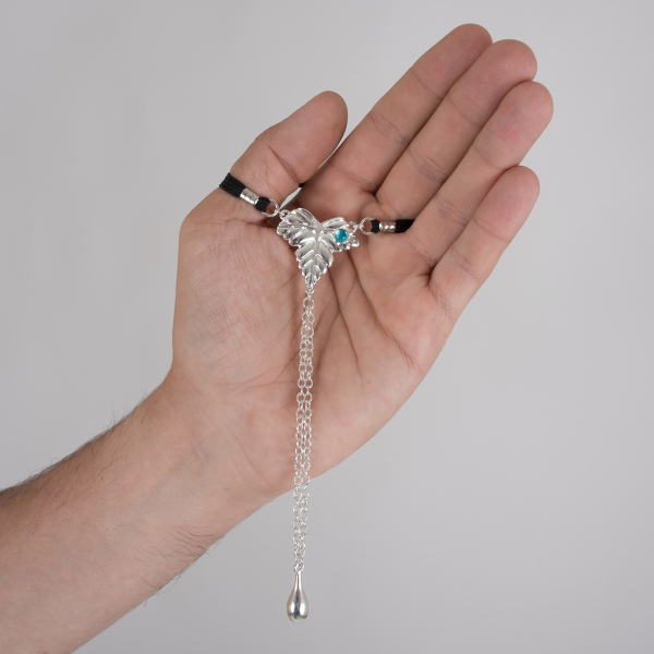 SYLVIE MONTHULE Körperschmuck für Herren BH179 FEIGENBLATT silber