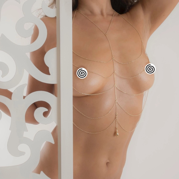 SYLVIE MONTHULE Körperkette / Brustschmuck BUS40 gold