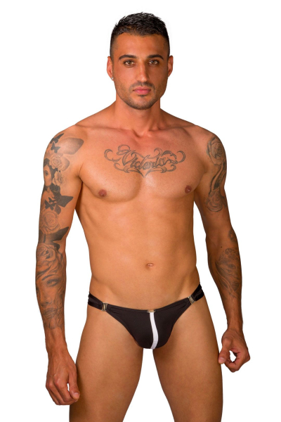 EROS VENEZIANI Herren String mit Clipverschluss CB108 schwarz