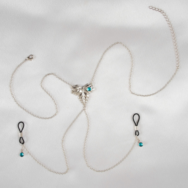 SYLVIE MONTHULE Halskette / Brustschmuck COS113 FEIGENBLATT silber
