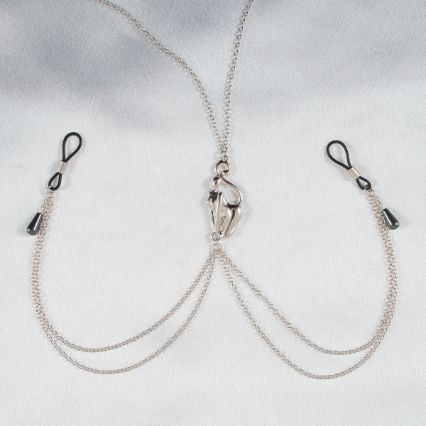 SYLVIE MONTHULE Halskette / Brustschmuck COS115 KATZENLADY silber